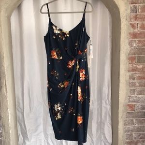 Nine Britton Floral Midi Dress - Navy and Orange